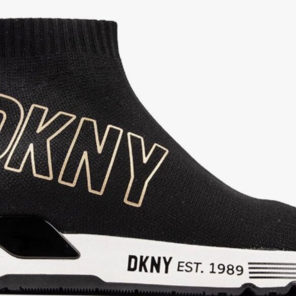 DKNY Women's Nona Pull-On Logo Sock Sneakers. 6.5. Black. - Picture 9 of 16